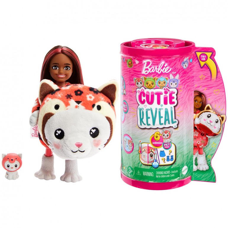 MUÑECA BARBIE CHELSEA CUTIE REVEAL GATO PANDA