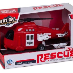 HELICOPTERO RESCATE 24CM FRICCION LUZ Y SONIDO