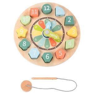 RELOJ FORMAS GEOMETRICAS MADERA