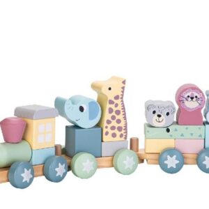 TREN ANIMALES DOS VAGONES MADERA