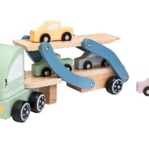 CAMION REMOLQUE EXTENSIBLE Y COCHES MADERA