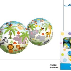 JUNGLE WORLD - PELOTA PVC D13CM-DISP 24 (HINCHADA)
