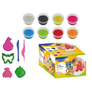 SET 8 PLASTILINAS EN CAJA CON 6 UTENSILIOS