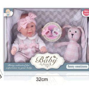 MUÑECA BEBE CON PELUCHE 30CM