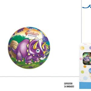 DINOSAURIO PELOTA PVC 13CM EXP 24 (HINCHADA)