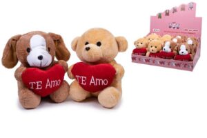 PELUCHE OSITO Y PERRO CON CORAZON MUSICAL (EXP.12)