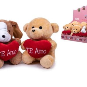 PELUCHE OSITO Y PERRO CON CORAZON MUSICAL (EXP.12)