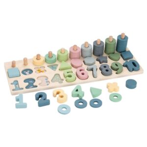TABLERO NUMEROS-FORMAS MADERA