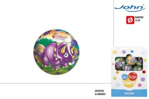 DINOSAURIO PELOTA PVC 13CM EXP 24 (HINCHADA)