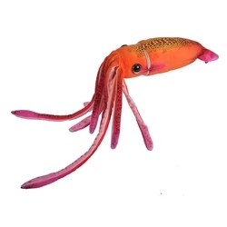 PELUCHE CALAMAR NARANJA CON FUCSIA 30CM