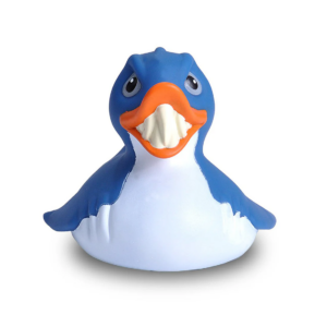 PATITO DE GOMA TIBURON 15CM (SIN AGUJERO)