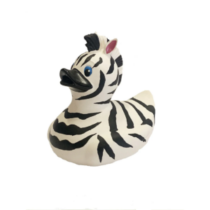 PATITO DE GOMA CEBRA 15CM (SIN AGUJERO)