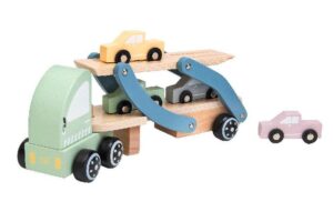 CAMION REMOLQUE EXTENSIBLE Y COCHES MADERA