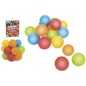 MALLA DE 14 PELOTAS DE COLORES 7CM