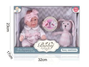 MUÑECA BEBE CON PELUCHE 30CM