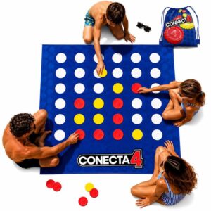 TOALLA DE JUEGO CONECTA 4 EN MOCHILA Y FICHAS IMPERMEABLES  100x100CM