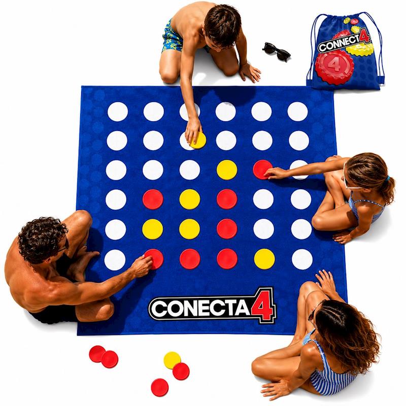 TOALLA DE JUEGO CONECTA 4 EN MOCHILA Y FICHAS IMPERMEABLES 100x100CM
