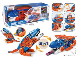 TIBURON 33 CM TRANSFORMABLE EN PISTA CON 2 COCHES METAL