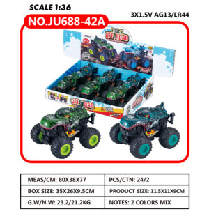 COCHE MONSTER DINO CON LUCES (EXP.6) 11.5x11x9cm