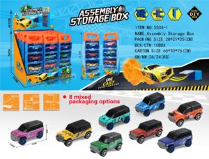 CAJA ORGANIZADORA CONECTABLE CON 4 VEHICULOS DE METAL 7,5CM (EXP.12)