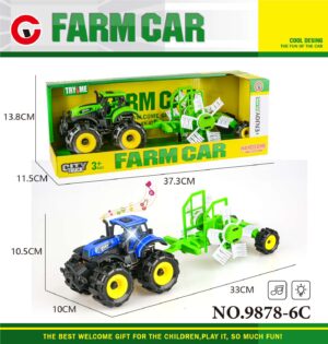 TRACTOR AGRICOLA CON REMOLQUE, LUZ Y SONIDOS 34CM.