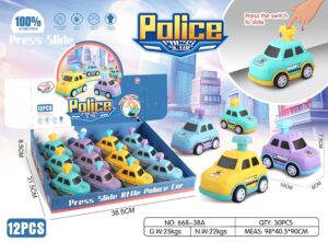 COCHE INFANTIL POLICIA DE PULSADOR 10 CM (EXP.12)