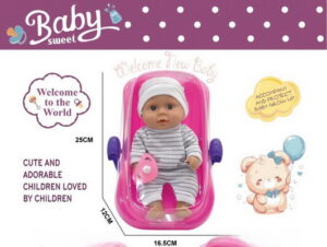 MUÑECA CON TRANSPORTIN 25CM