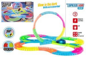 SPEED&GO PISTA COCHE FLEXIBLE. 131 PZAS - BRILLA EN LA OSCURIDAD