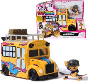 AUTOBUS TECH DECK TED SK8 CREW CON PARQUE DE 3 RAMPAS. FIGURA, PATINETE Y ACCESORIOS (A PARTIR OCTUB