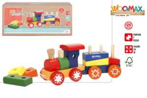 WOOMAX TREN DE MADERA BLOQUES 20CM
