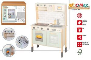 WOOMAX COCINA ELEC MADERA C/HORNO, LUZ Y SONIDO