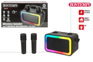 BONTEMPI - ALTAVOZ KARAOKE C/ 2 MICROS Y LUCES